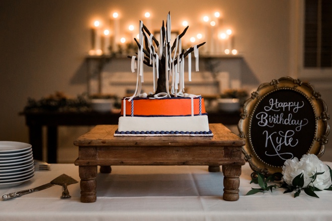 It was the Groom's birthday so they make him a cake!