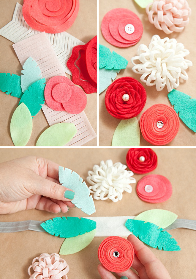 Felt Flower Headband Kit from Something Turquoise and Hazel and Ruby - that you can make in an afternoon!