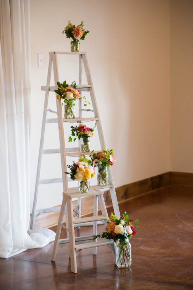 Ladders as wedding ceremony decor!