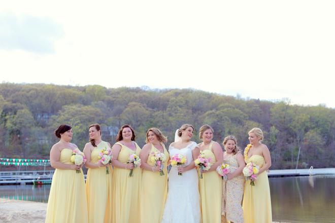 Bride and her yellow bridesmaids!