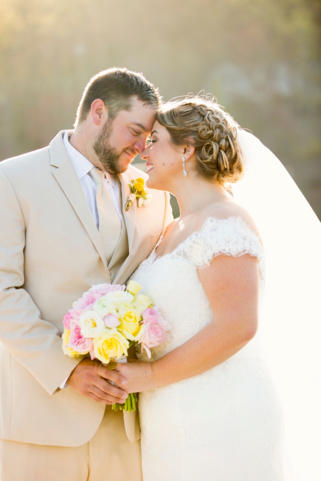 Super sweet, pink and yellow DIY lakeside wedding!