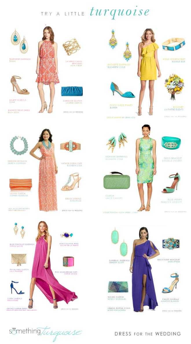 Dress colors that work with turquoise accessories
