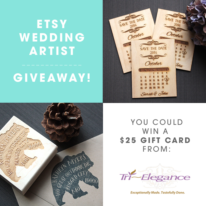 You could win a $25 gift card to Tri~Elegance via Etsy!
