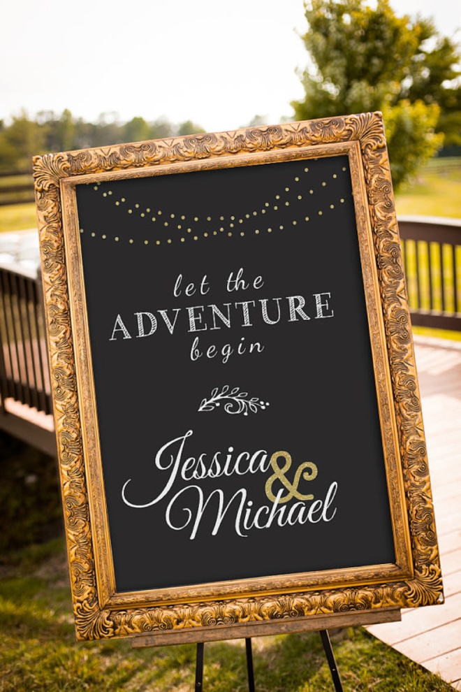 Let the adventure begin! wedding sign