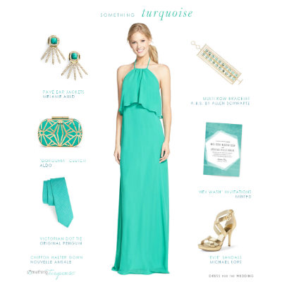 Turquoise styled look for a wedding on Something Turquoise