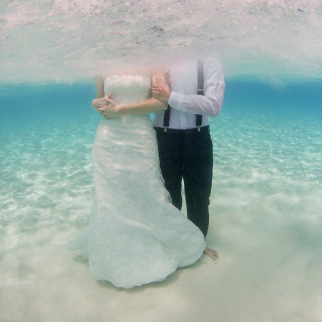 Stunning underwater trash the dress by Stu & Malia: Photographers