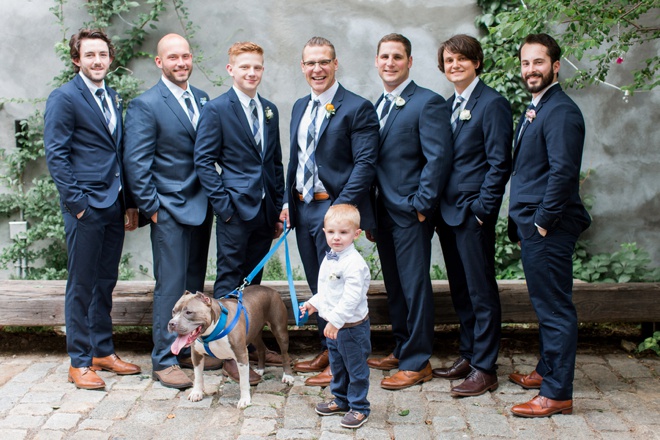The groom and his men, also his dog.