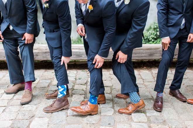 Colorful and fun groom socks!