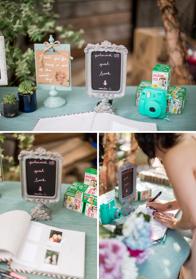 Darling polaroid guest book idea!