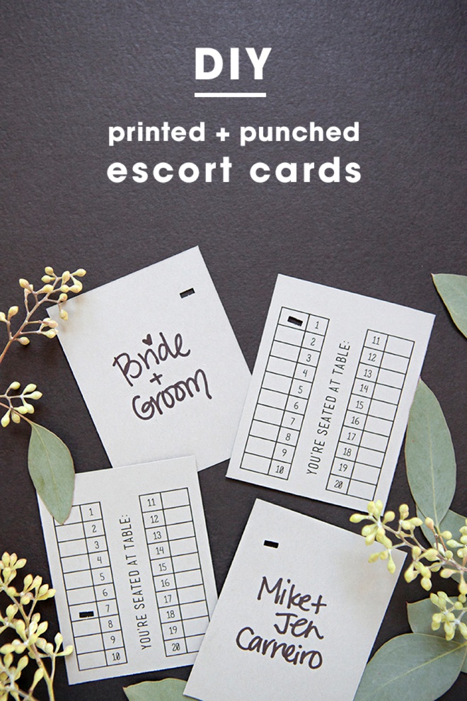 Unique And Easy Printed And Punched Diy Escort Cards