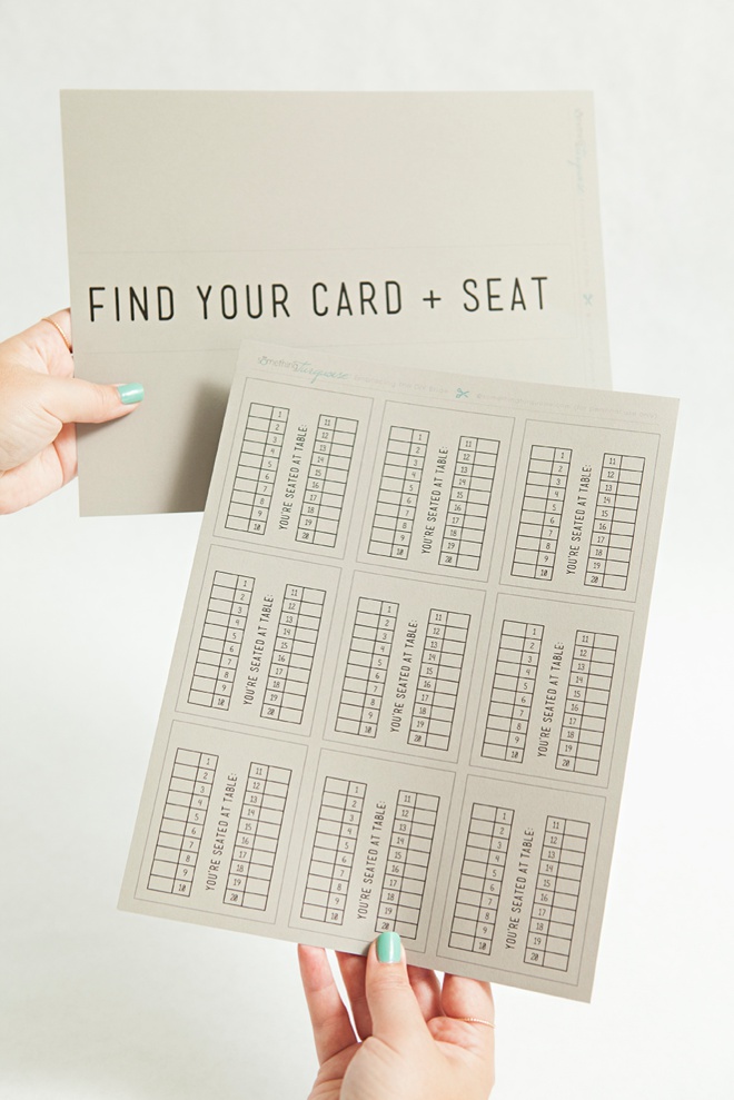 Awesome idea for DIY escort cards + FREE design printable!