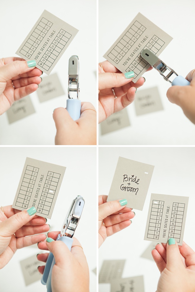 Diy Printed Punched Escort Card Display Bridalpulse