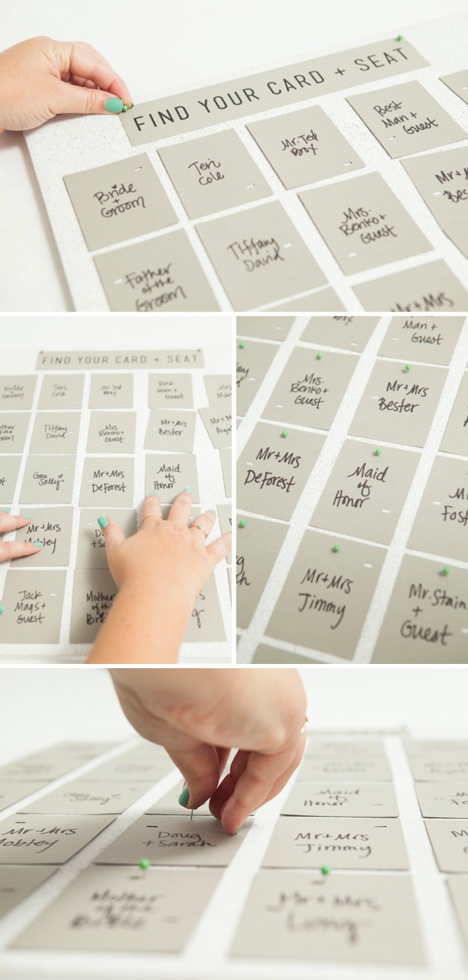 Awesome idea for DIY escort cards + FREE design printable!