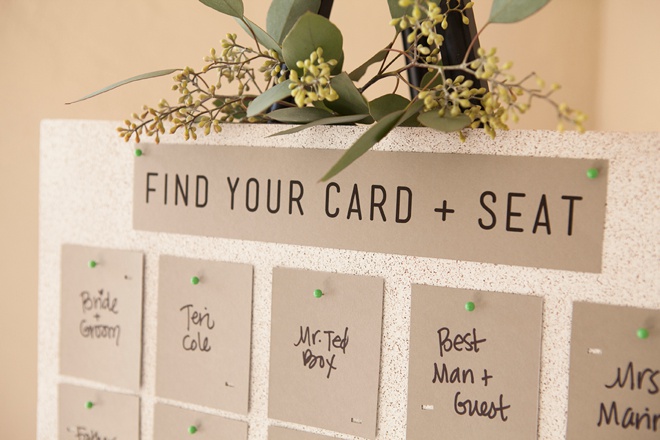 Diy Printed Punched Escort Card Display Bridalpulse