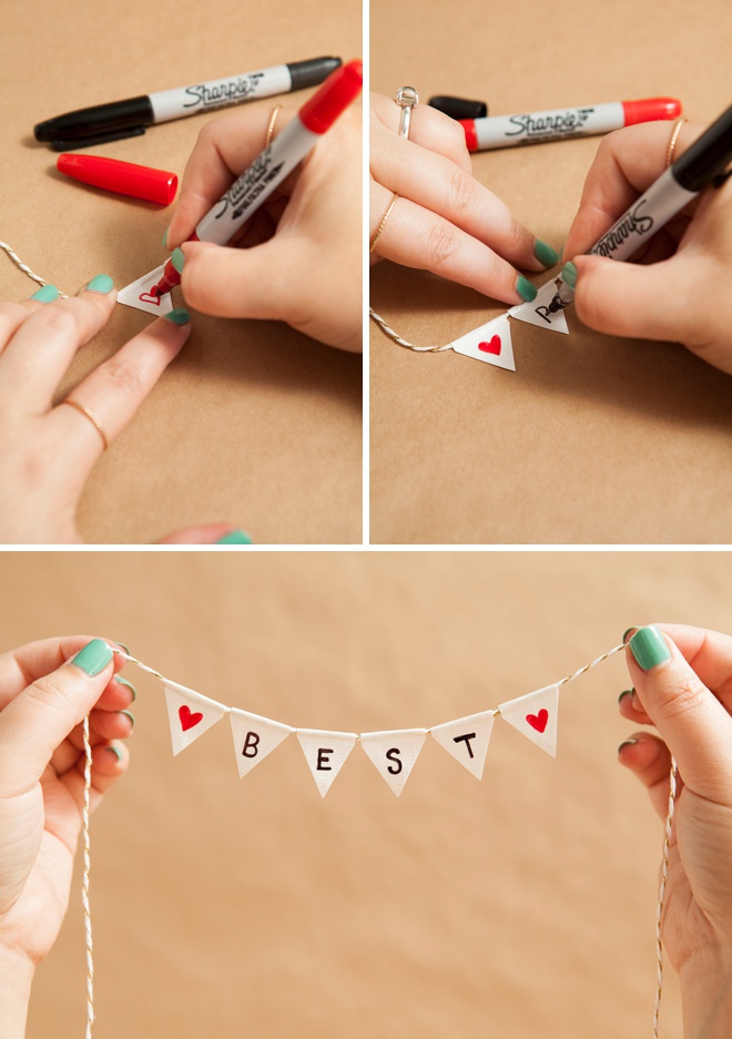 Adorable simple DIY bunting cake topper!