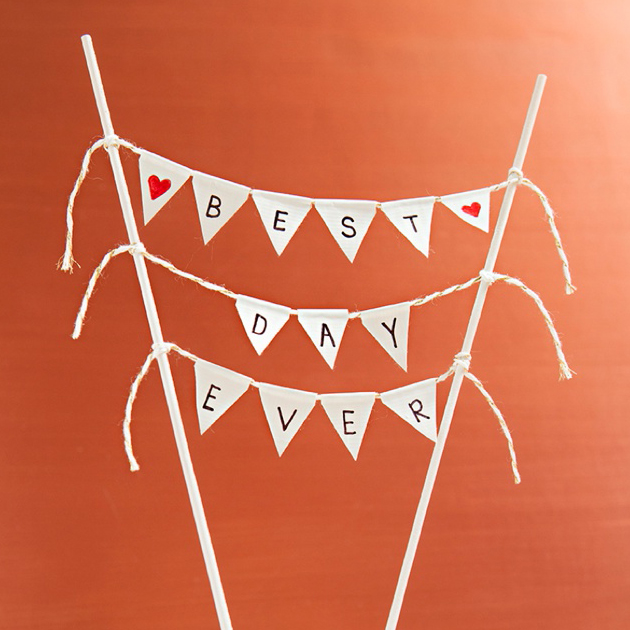 Ribbon Bunting Cake Topper // DIY - Pure Sweet Joy