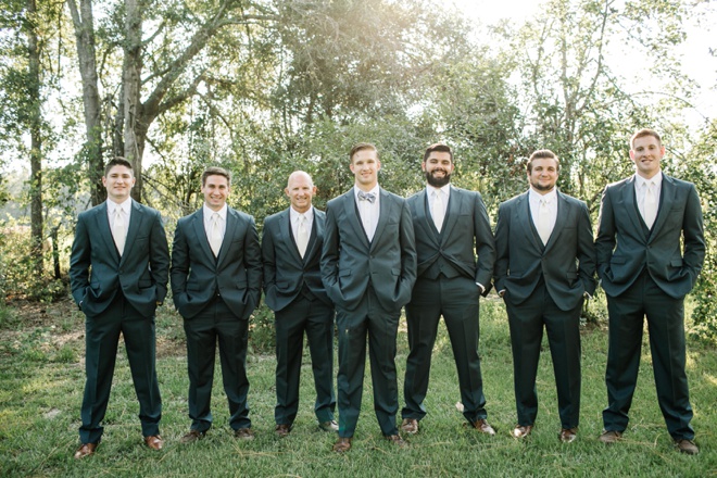 Handsome groom and his men in modern tuxes