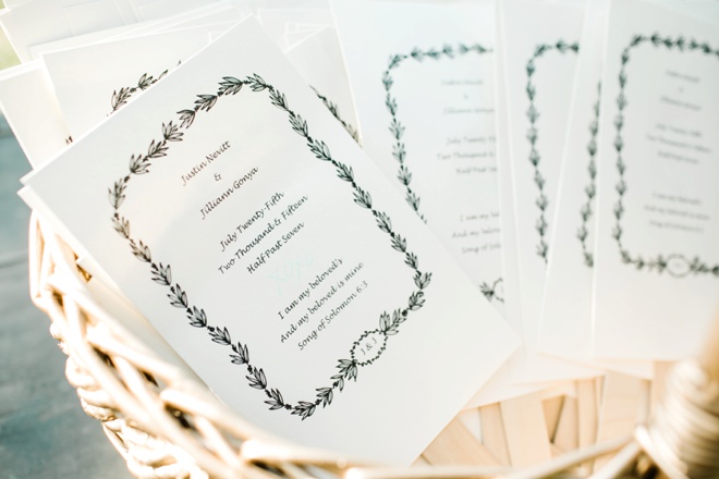 Handmade wedding programs