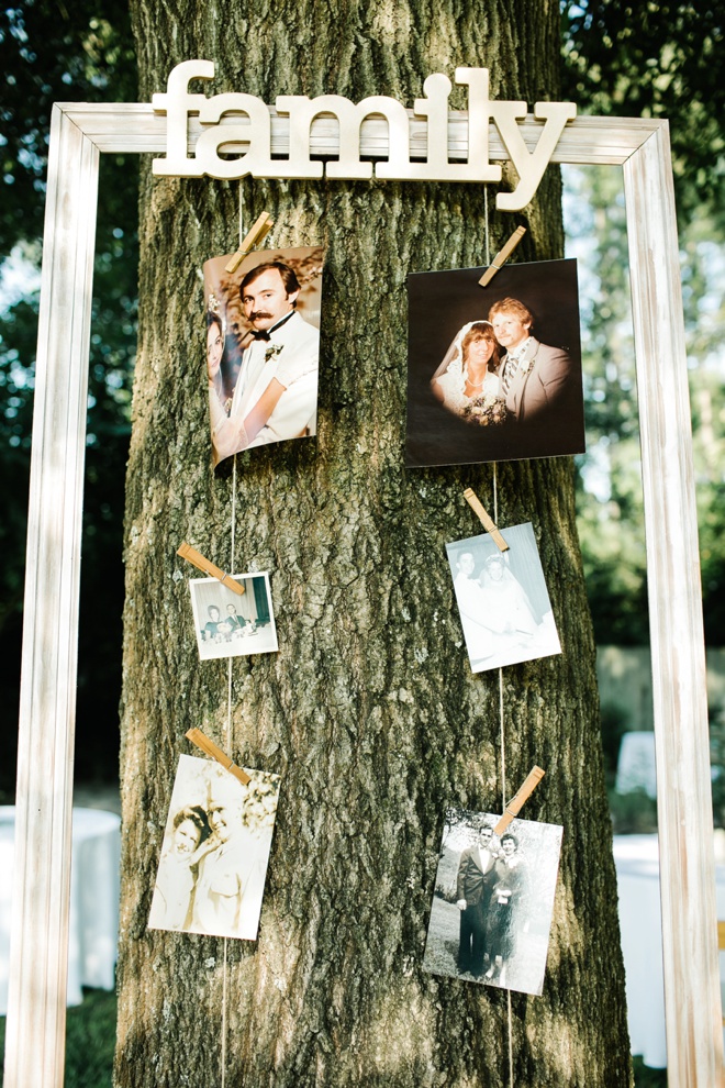 Display your family wedding pictures! Such a fun idea!