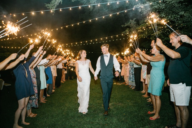 Awesome sparkler exit!