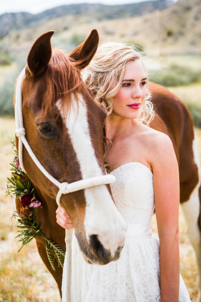 A gorgeous bride and her horse!