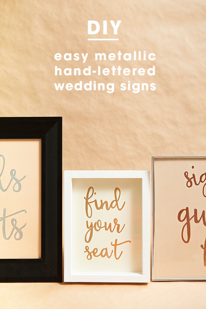 Easy way to make metallic hand lettered wedding signs!