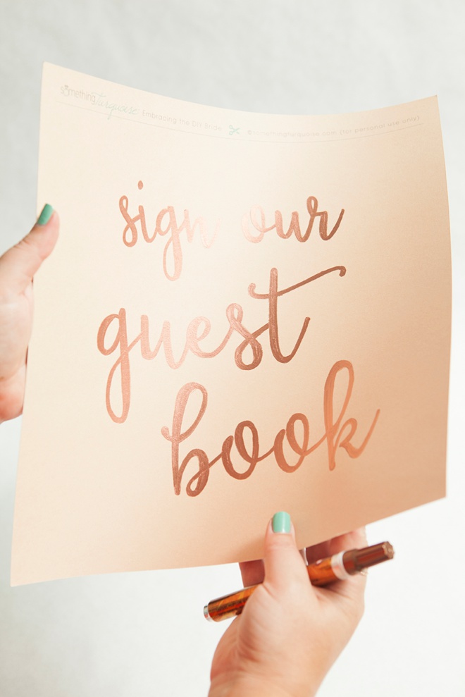 The easy way to make metallic hand lettered wedding signs!