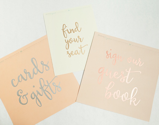 The easy way to make metallic hand lettered wedding signs!