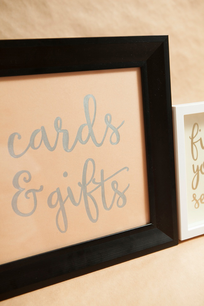 DIY cards and gifts wedding sign.