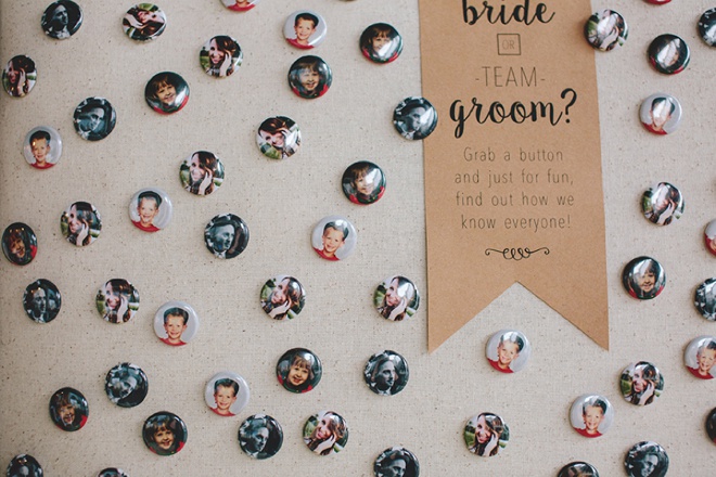 How do you know the Bride or Groom buttons - awesome idea!