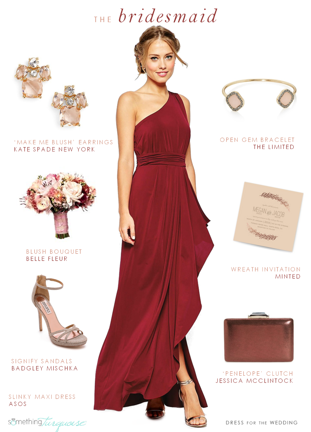 Look for a fall bridesmaid by Dress for the Wedding for Something Turquoise