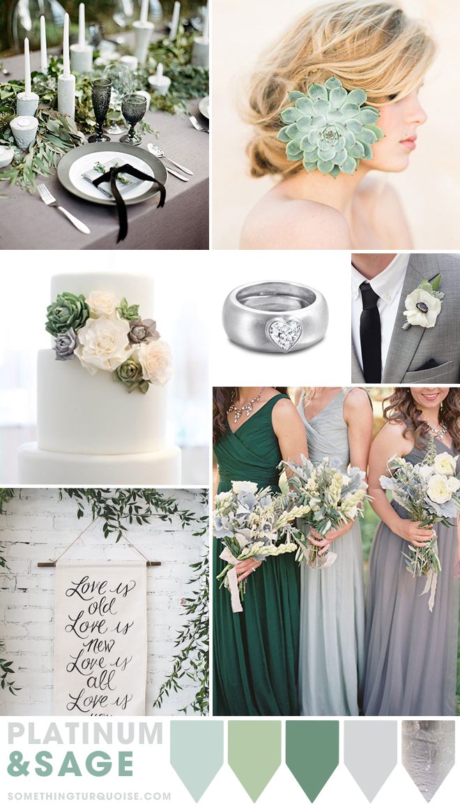 Platinum and Sage wedding theme ideas