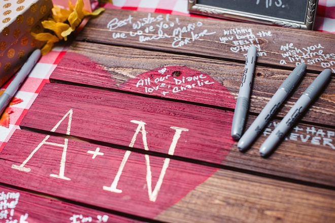 Adorable Hand Made Wood Guest Book!