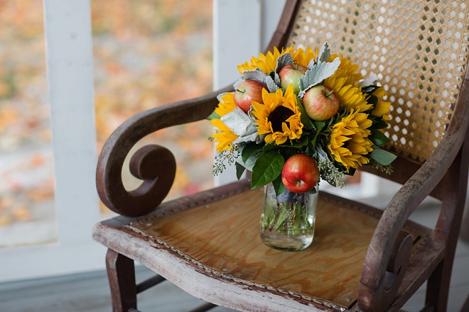 We Love This Sunflower and Apple Bouquet!