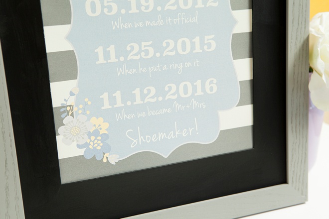 Download, edit and print this adorable met, engaged, married sign for free!
