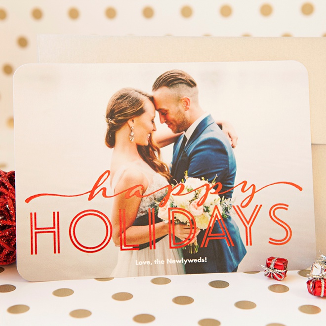 Easily create and send newlywed holiday cards with Shutterfly!