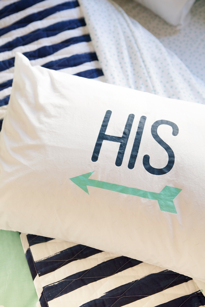 How to paint adorable His and Hers pillowcases!