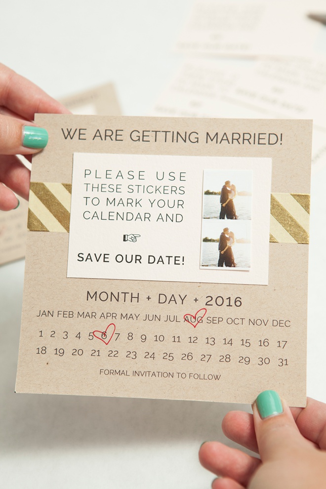 DIY Save the Date invitations with custom calendar stickers - free printables!