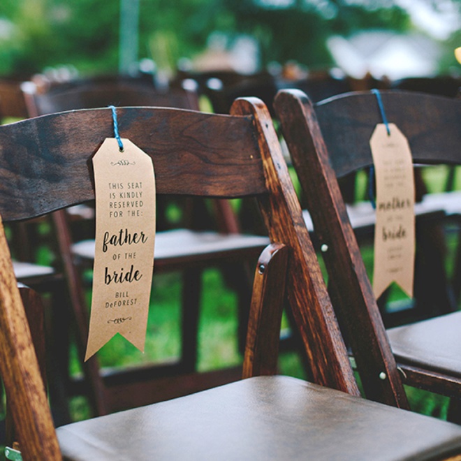 Make Your Own Wedding Ceremony Chair Reserved Signs 