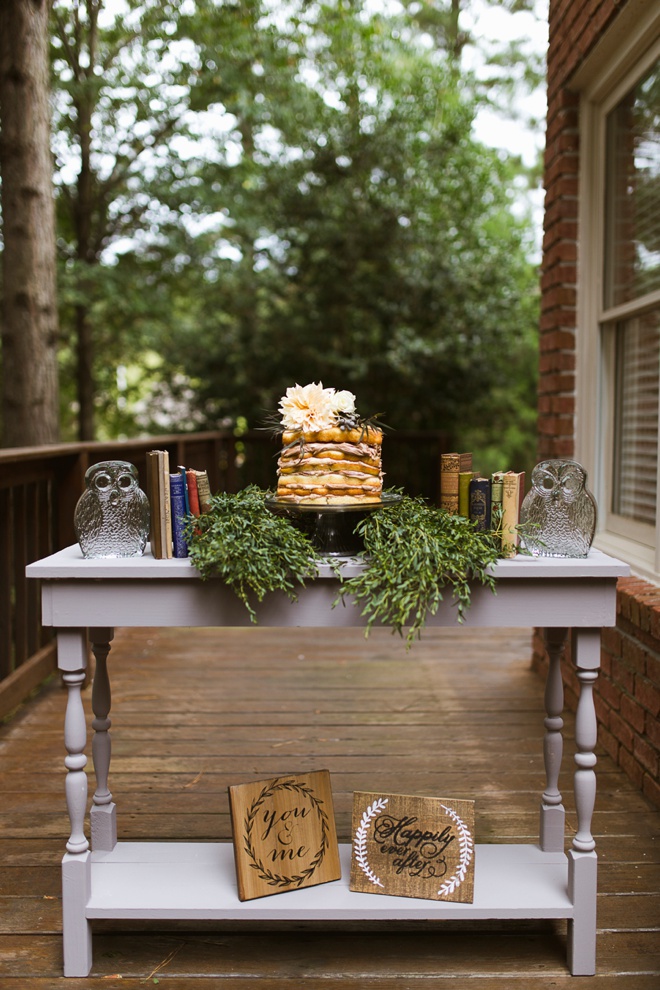 Adorable naked cake for a fall bridal shower!