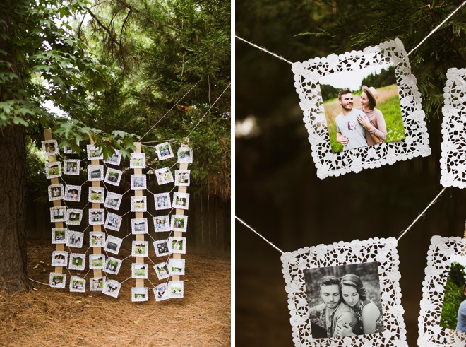 Bridal shower photo wall!