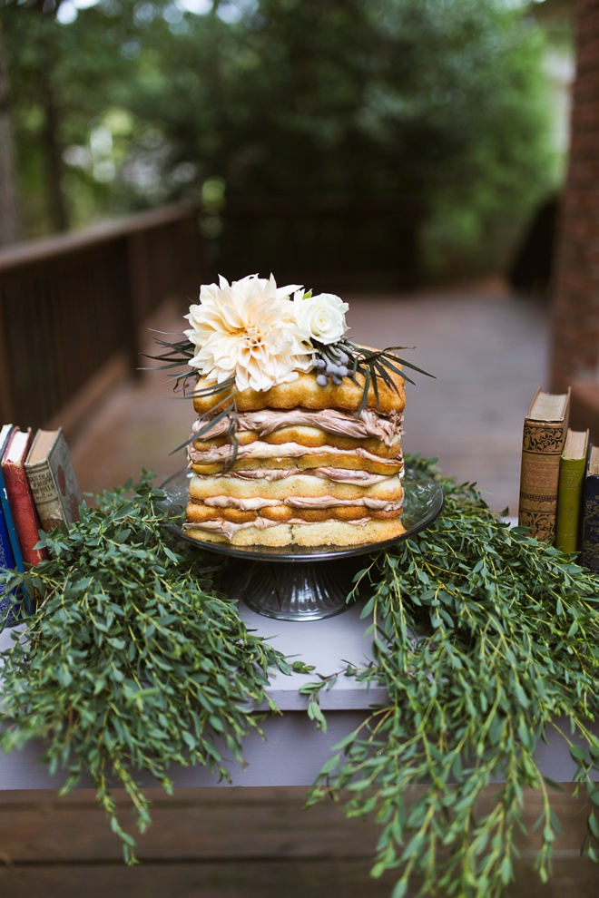 Darling naked cake for a boho bridal shower!