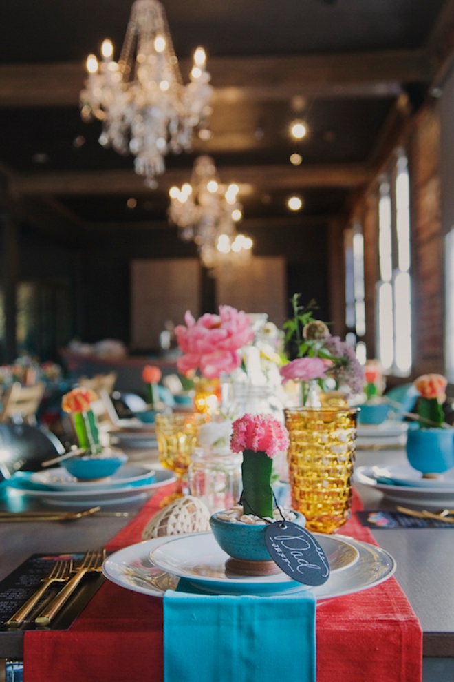 Darling, colorful cactus and pottery themed wedding reception!