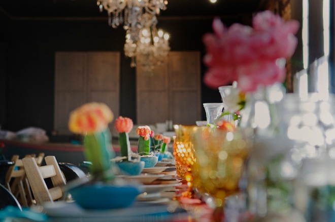 Darling, colorful cactus and pottery themed wedding reception!