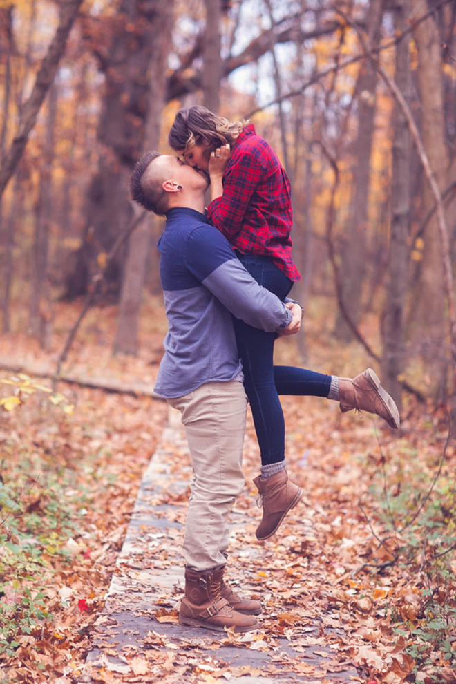 Darling couple during their fall engagement by Natalie Kunkel Photography