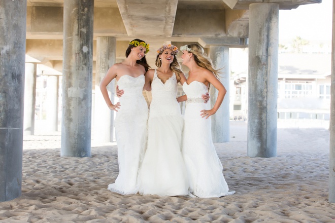 Mother and her 3 daughters decide to get back in their wedding dresses!