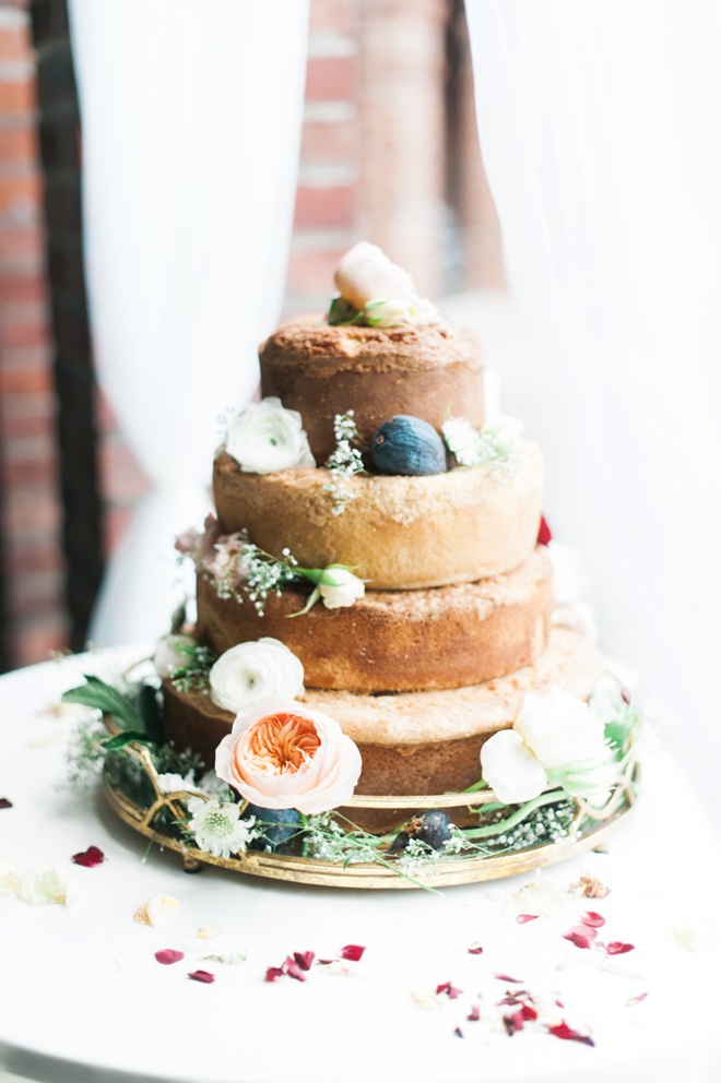 Amazing naked cake made by the bride herself!