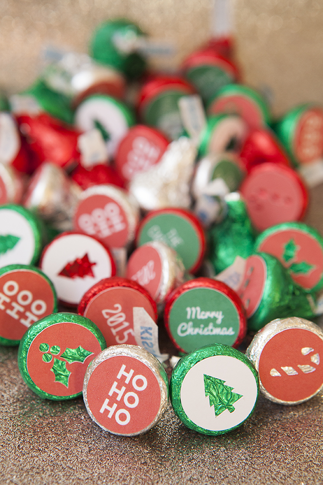 DIY your own Hershey Kiss Christmas stickers using the Cricut Explore and our free cut files!