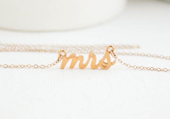 Gold Mrs Necklace