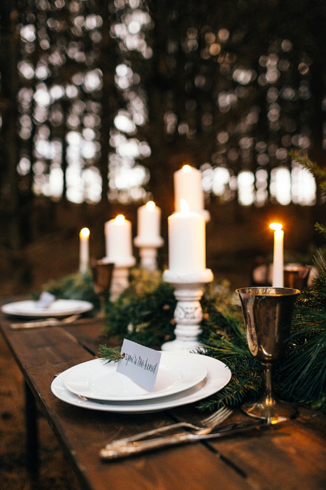 Gorgeous candle-lit outdoor dinner